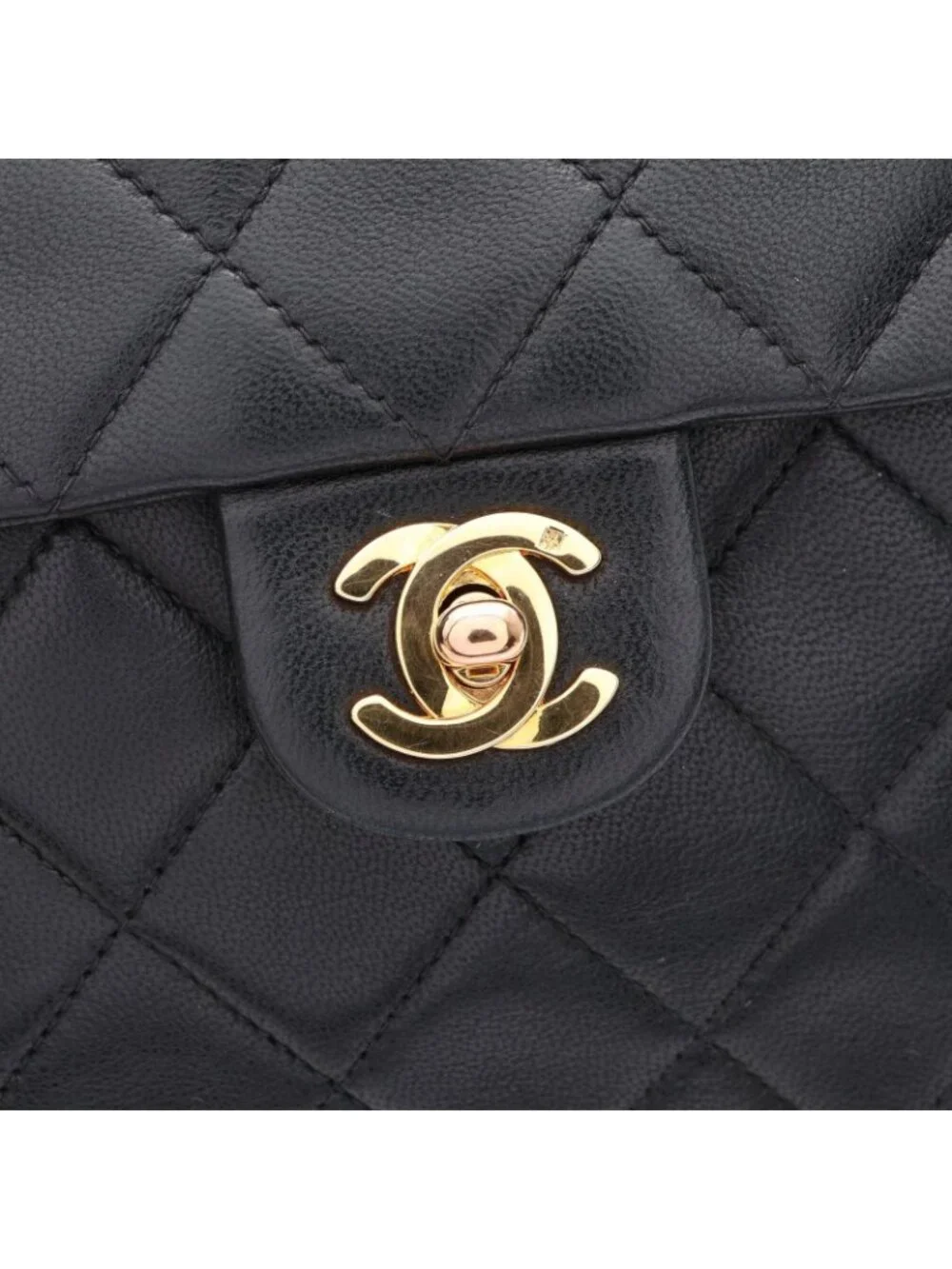 Chanel Shoulder Bag Mini Quilted 20 Black Lambskin Chain